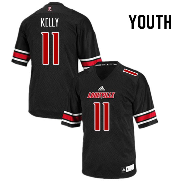 Youth #11 Cam'Ron Kelly Louisville Cardinals College Football Jerseys Stitched Sale-Black - Click Image to Close